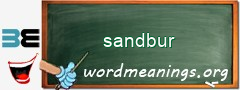 WordMeaning blackboard for sandbur